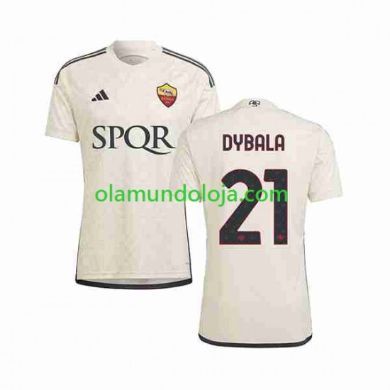 Camisola AS Roma Paulo Dybala 21 Homem Equipamento Segundo 2023-2024 Manga Curta